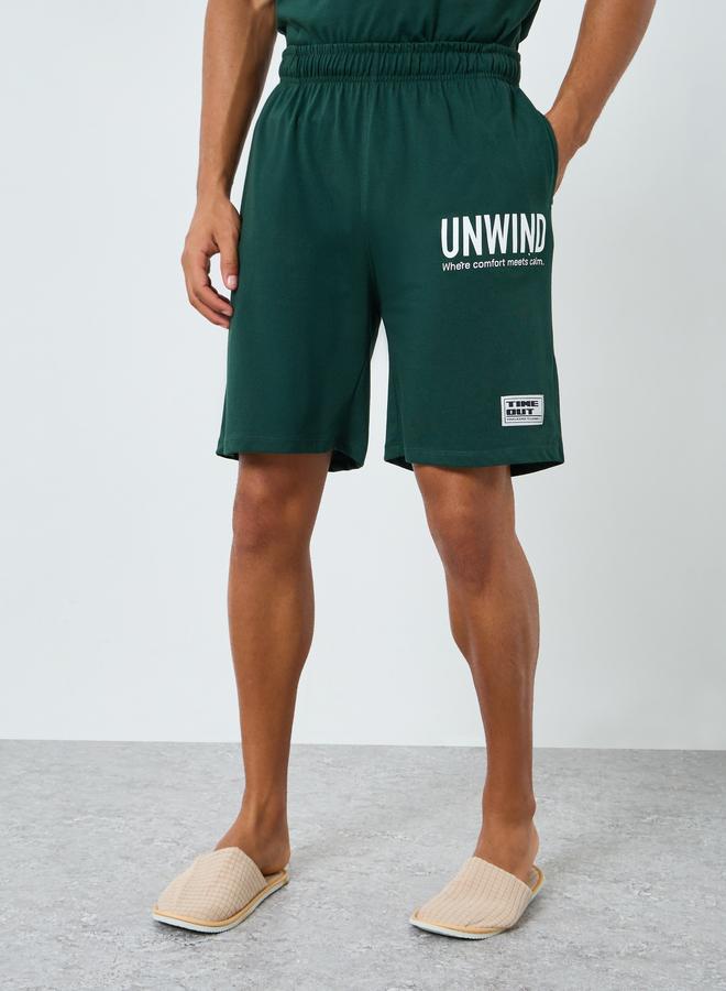 Styli Men Slogan Print Cotton T-Shirt and Shorts Set - Image 4